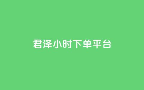 君泽24小时下单平台,ks业务下单平台便宜 - KS低价作品双击 快手业务网站平台24小时  第1张