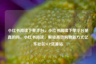 小红书阅读下单平台，小红书阅读下单平台是真的吗，小红书阅读，解锁高效购物新方式亿乐社区SUP货源站