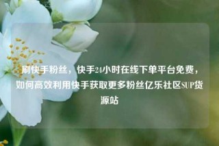 刷快手粉丝，快手24小时在线下单平台免费，如何高效利用快手获取更多粉丝亿乐社区SUP货源站