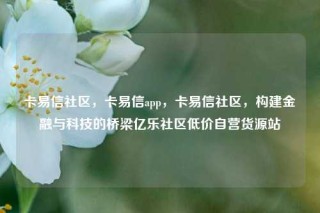 卡易信社区，卡易信app，卡易信社区，构建金融与科技的桥梁亿乐社区低价自营货源站